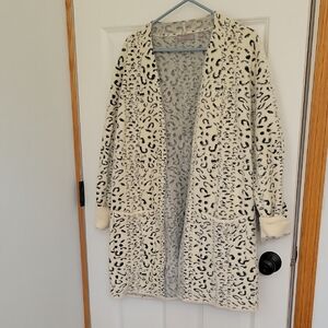 Leopard Print Open Front Blazer